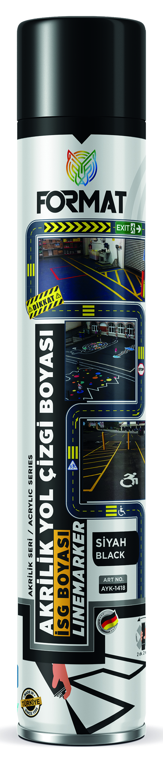 FORMAT YOL ÇIZGI IS GÜVNELIK BOYASI AKRILIK SIYAH 750 ML